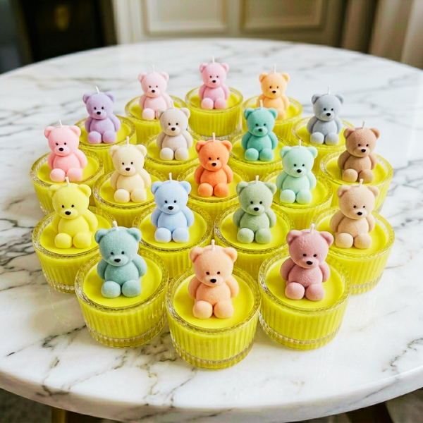 Teddy Bear Candle Gift — Baby Shower, Wedding & Event Favours